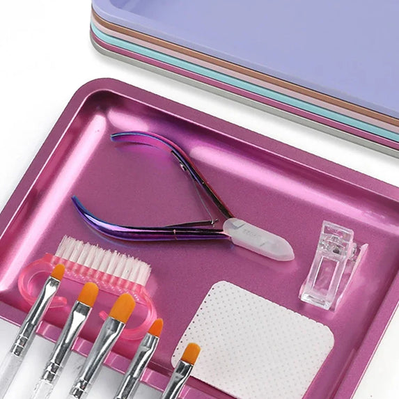 New Stainless Steel Cosmetic Storage Tray Heart Shape Nail Art Equipment Plate Surgical Dental Salon Manicure Tools