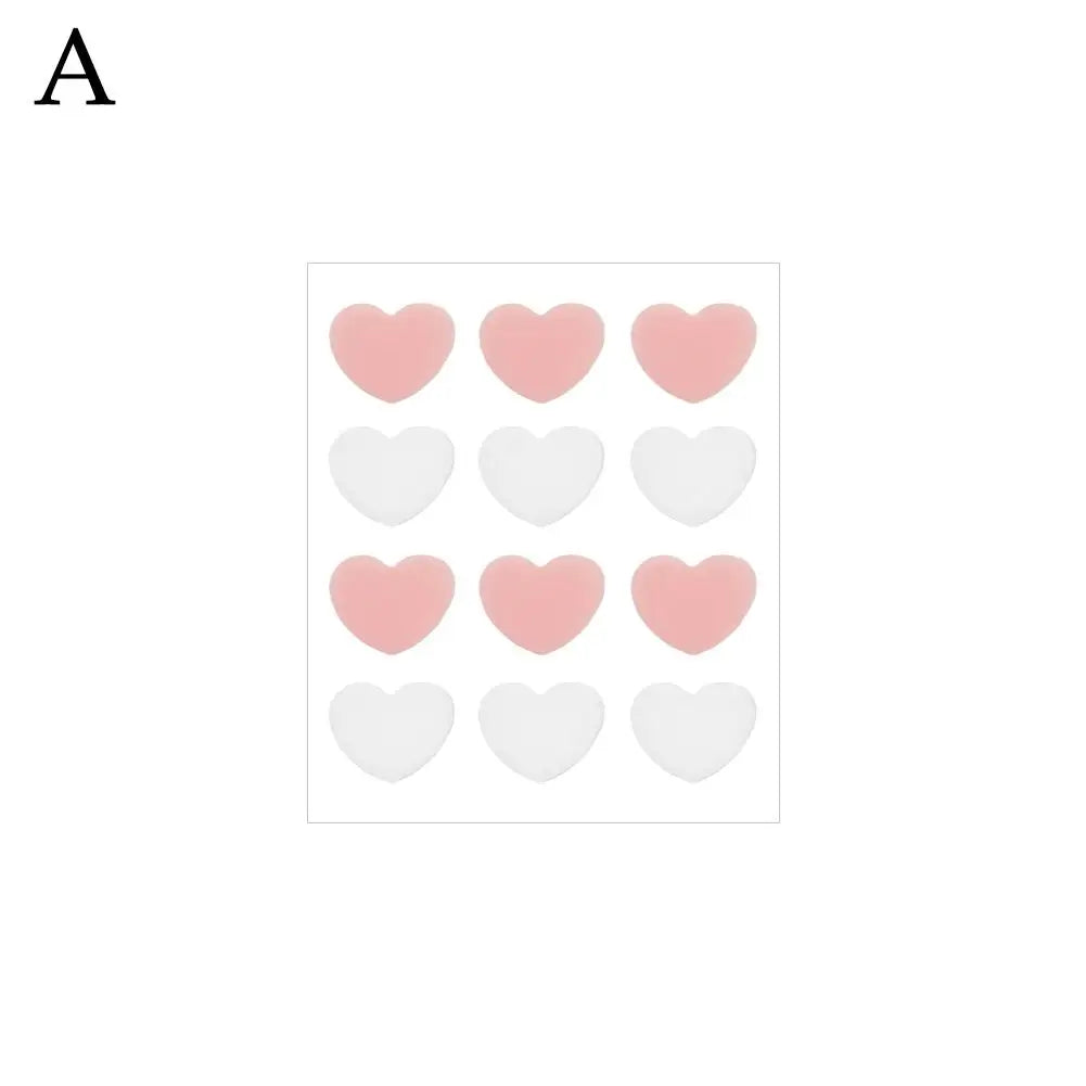 12/20 Counts Acne Care Patches Cute Pink Heart Shaped Acne Pimple Patches Invisible Acne Cover Treatment Stickers Skin Care