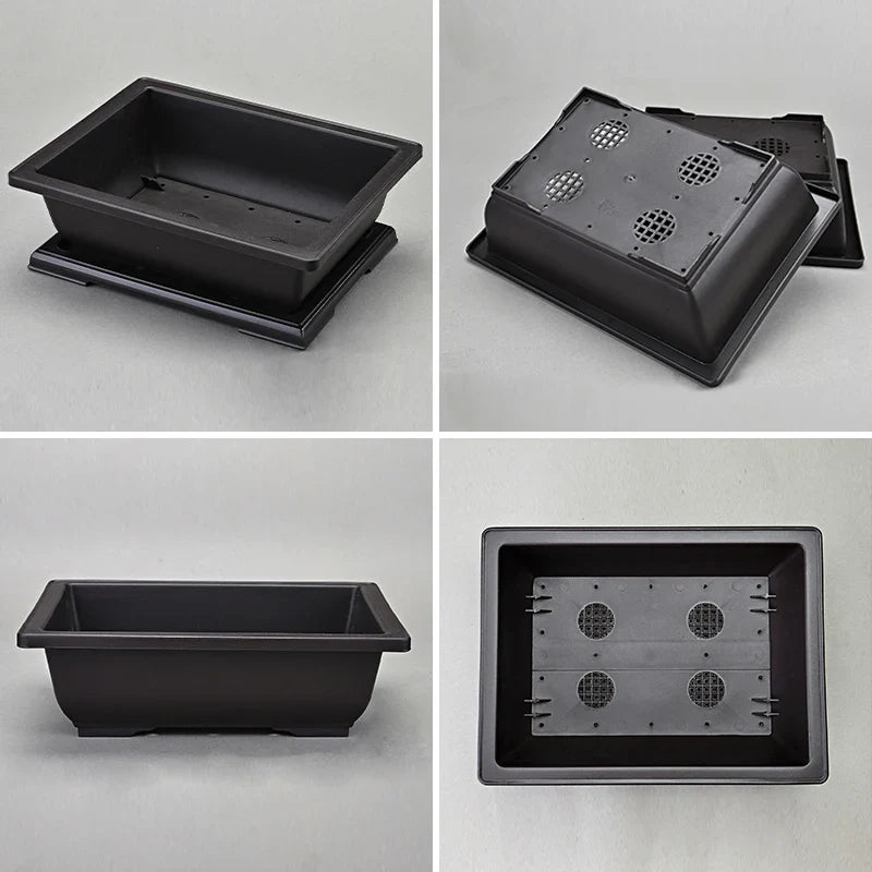 Flowerpots Imitation Purple Clay Succulent Plants Pots Outdoor Garden Landscape Bonsai Pot Trays Rectangular Square Planter