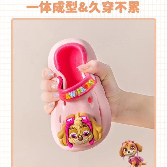 PAW PATROL Kids' Garden Shoes Boy and Girl Indoor Non-slip Soft Sole Slippers Breathable Deodorant Cute Cartoon Bow-Top Sandals