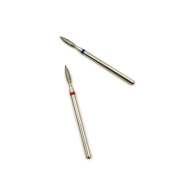 HYTOOS Fine Diamond Nail Drill Bits Flame Shape Russian Mills Cuticle Clean Burr Electric Manicure Drills Nails Accessories
