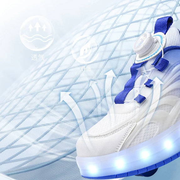 Two Wheels Children's Led Light Roller Skate Shoes For Kids Boys Girls Glowing Sports Luminous Sneakers Skateboard USB Charging