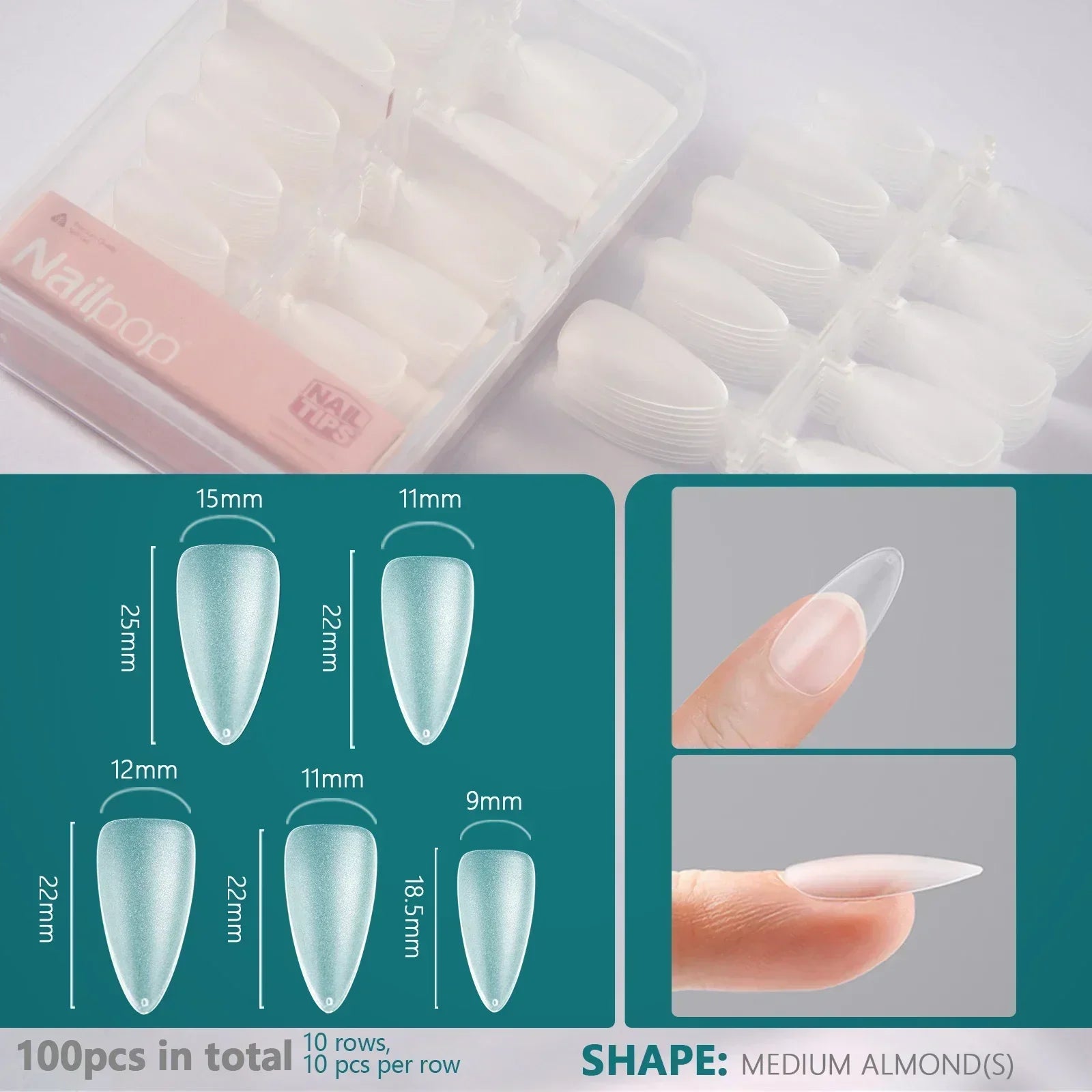Nailpop Soft Gel Tips for Nails Extension System Ultra Matt Short Coffin Fake Nail Capsule for Handmade Press on Nails 100pcs