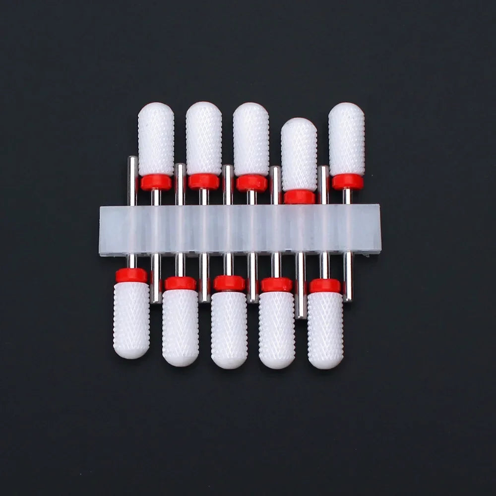 10pcs Ceramic Nail Drill Bits Set Milling Cutter for Manicure Drills Electric Nail Files Cuticle Remove Nail File Art Tools