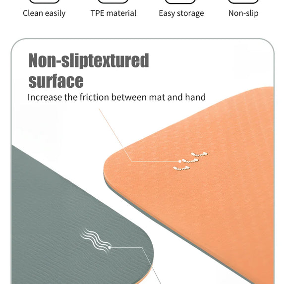 WESTTUNE Yoga Mat Non Slip, Eco Friendly Pilates Fitness Mats Anti-Tear Exercise Yoga Mat with Carrying Strap and Bag for Women