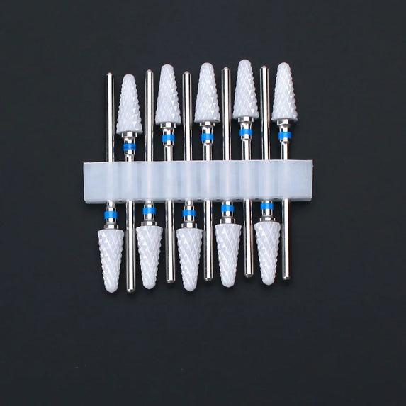 10pcs Ceramic Nail Drill Bits Set Milling Cutter for Manicure Drills Electric Nail Files Cuticle Remove Nail File Art Tools