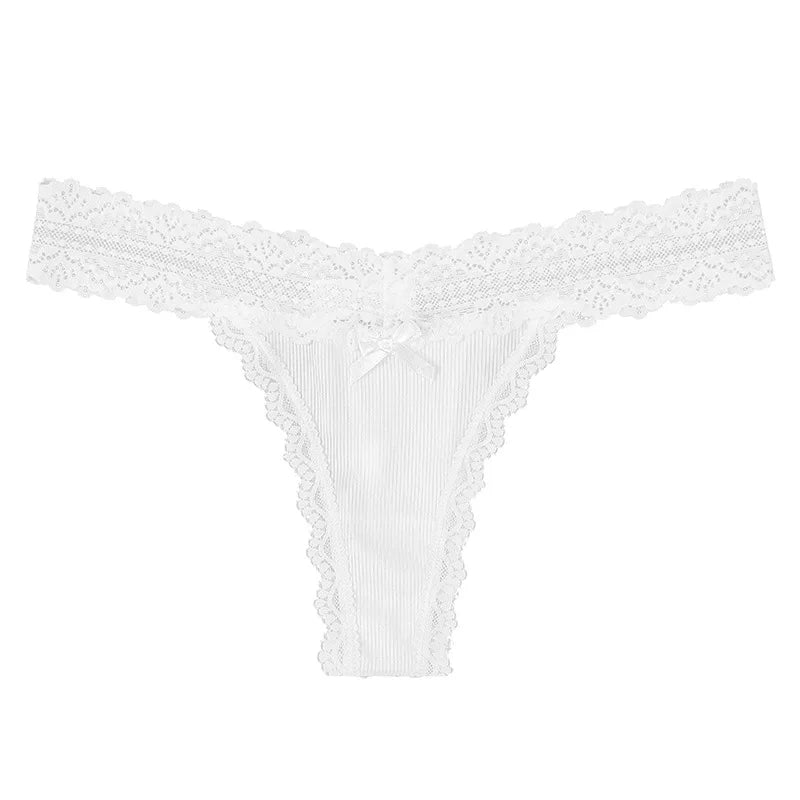 Lace Floral Women Panties Low Waist Breathable Briefs Female Thong Underwear Solid Sexy G-String Transparent Panty