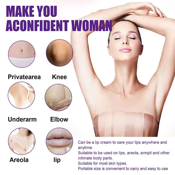 Whitening Cream Private Parts Underarm Bleaching Whiten Butt Knee Brighten Inner Thigh Intimate Parts Dark Remove Melanin Care