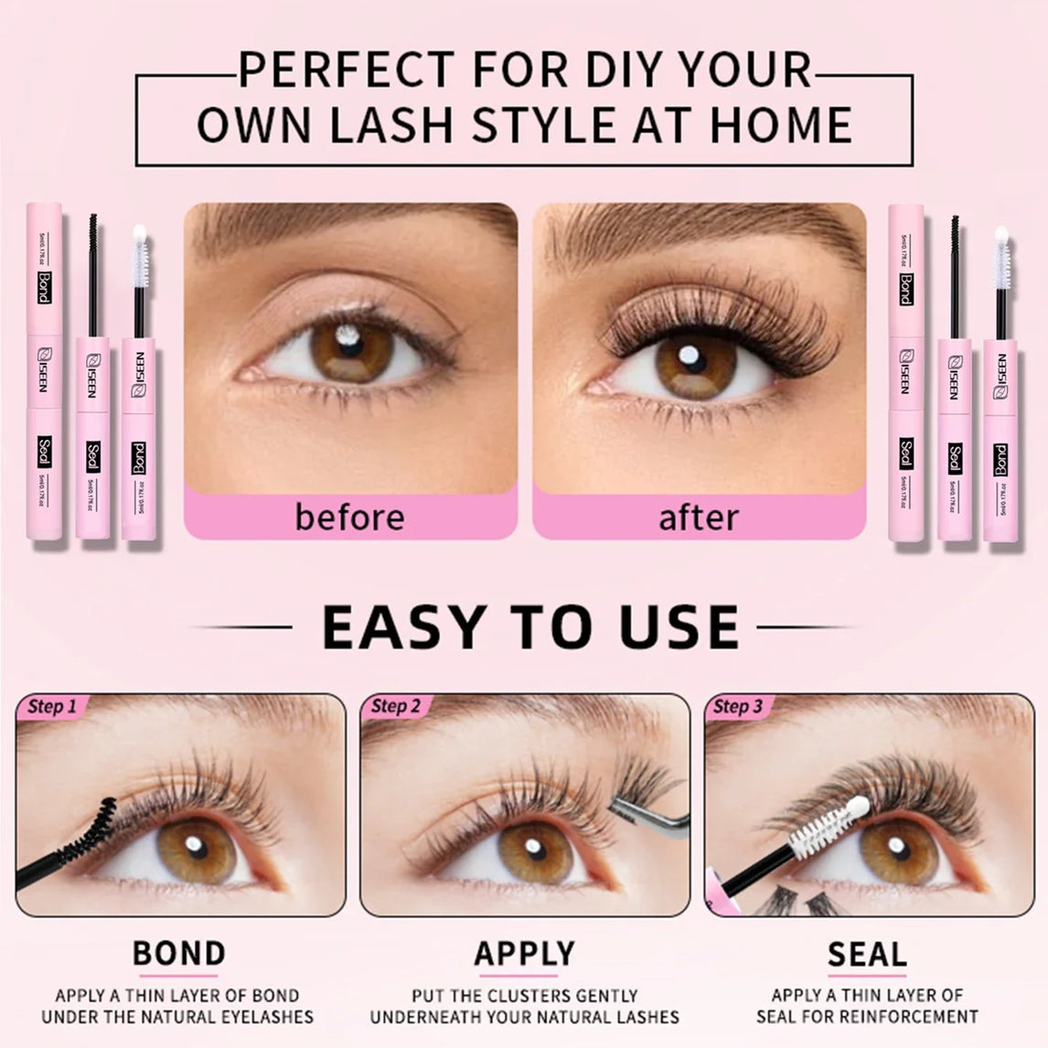 Individual Lashes Cluster C Curl Mix Lash Clusters 3D Wispy DIY Eyelash Extension Resuable Natural Lashes Eyelash Book