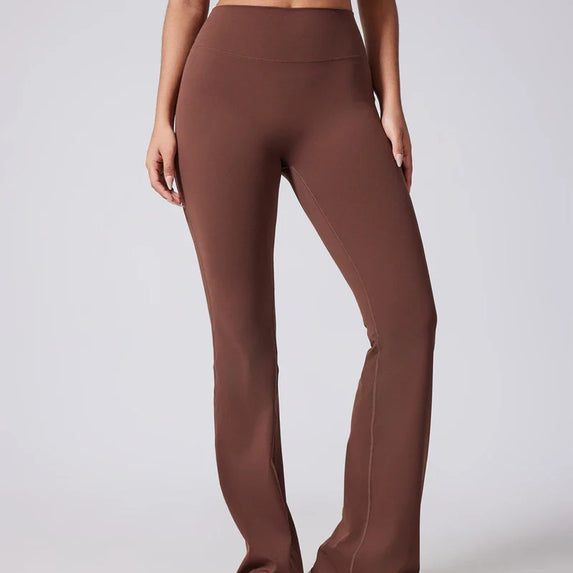 DIAS FIT JOY Women's Hip lifting flared pants high waisted yoga fitness pants sports micro flared yoga pants wide leg pants