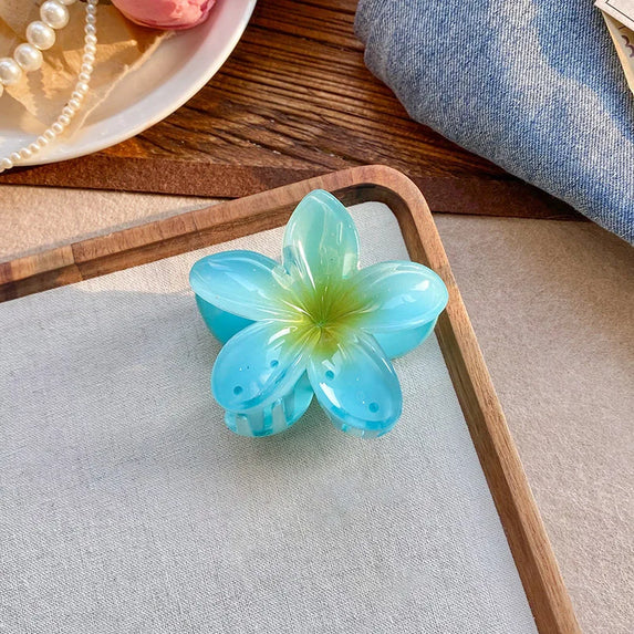 Five-petal flower Summer Super Fairy Vacation style frangeria Grab clip Shark Clip Acrylic flower hair grab hair accessories bac