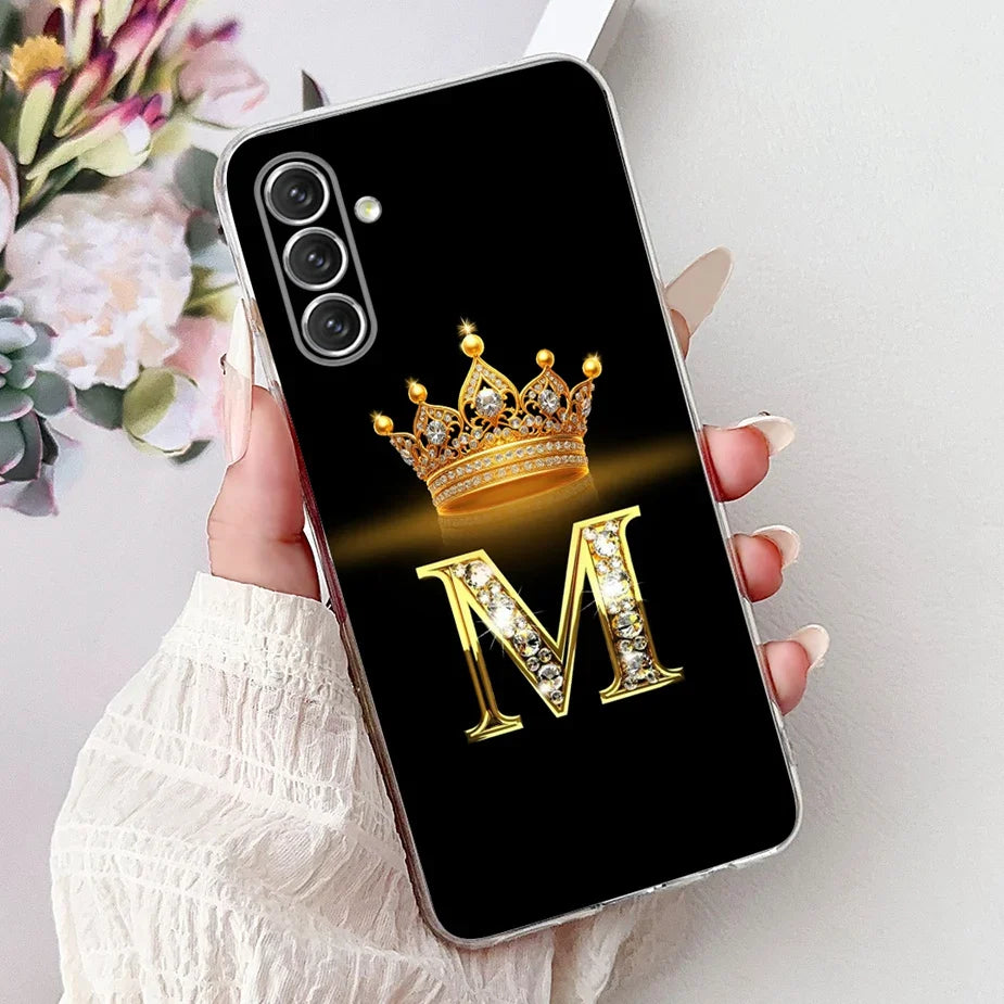 For Samsung Galaxy A14 A24 A34 A54 Case New Crown Letters Cover Soft Slim Phone Case For Samsung A14 A 24 34 54 Galaxy A54 Shell