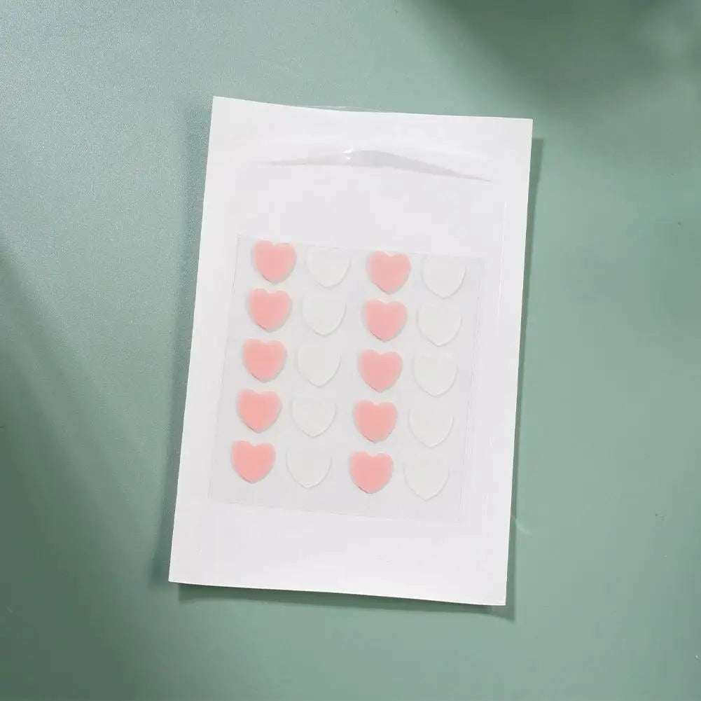 12/20 Counts Acne Care Patches Cute Pink Heart Shaped Acne Pimple Patches Invisible Acne Cover Treatment Stickers Skin Care