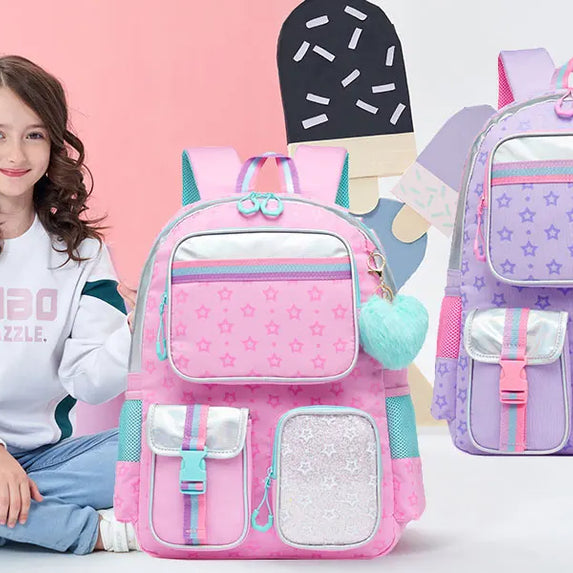 Meetbelify Backpack for Girls Schoolbag Aesthetic Backpack for Elementary Student Teen Girls Bookbag with Lunchbox and Penbag