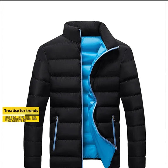 Casual Slim Fit Cotton Coat For Men And Women 2021 Winter Thickened Padded Jacket Fashionable Stand Collar Student Style