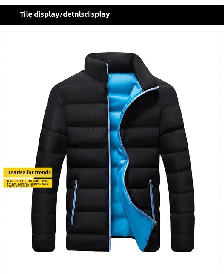 Casual Slim Fit Cotton Coat For Men And Women 2021 Winter Thickened Padded Jacket Fashionable Stand Collar Student Style