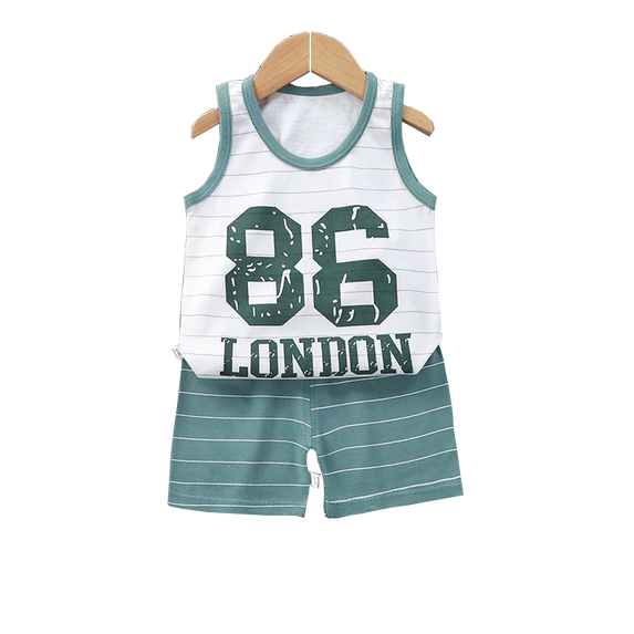 Cartoon Lion Pajamas Vest+Shorts 2-Piece Clothing Set Summer Kids Baby Boys Girls Cotton Casual Tracksuit Clothes Suit 1-6 Years