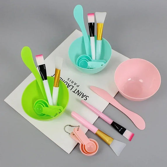 7pcs Facial Brush Mask Bowl Spoon Set Mask Brush Bar DIY Beauty Tools Mixing Tools Skin Care Makeup Supplies Woman Facial Tools