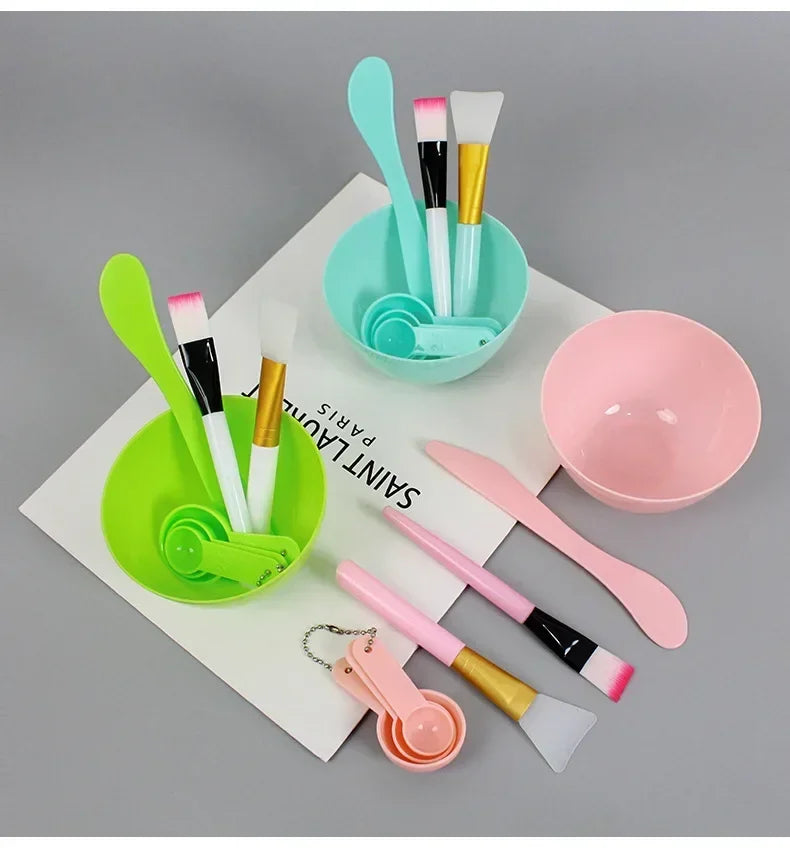 7pcs Facial Brush Mask Bowl Spoon Set Mask Brush Bar DIY Beauty Tools Mixing Tools Skin Care Makeup Supplies Woman Facial Tools
