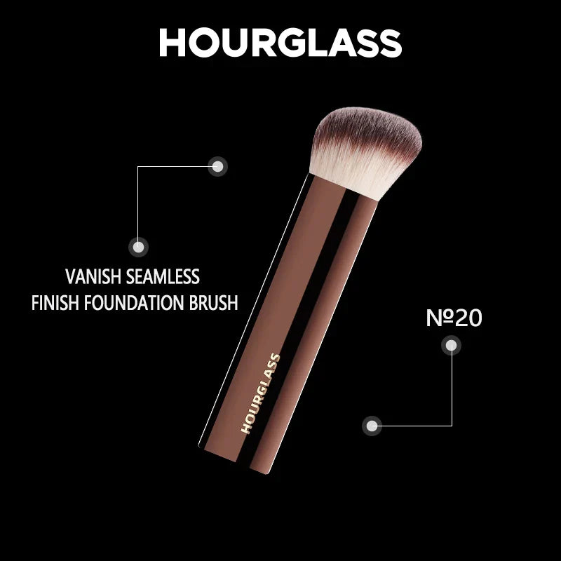 Hourglass Makeup Brush- No.20 Vanish Seamless Finish Foundation Brush Soft Fiber Hair Fashion Design Single Face Brush