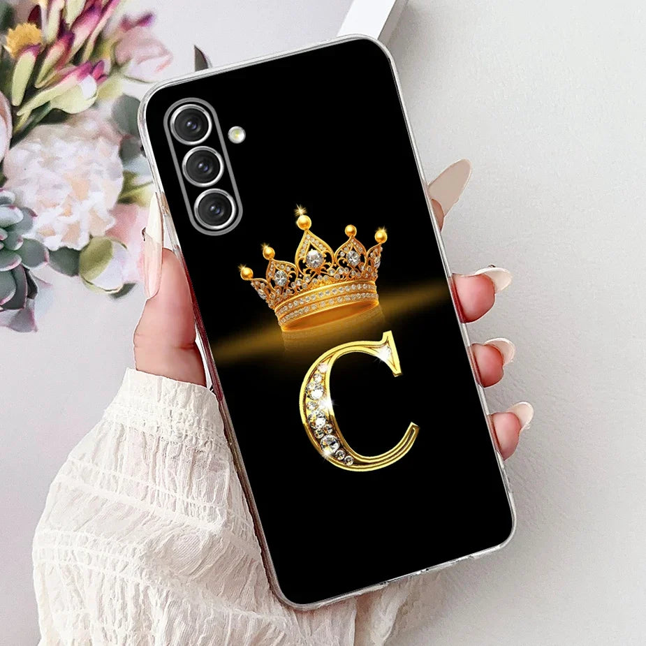 For Samsung Galaxy A14 A24 A34 A54 Case New Crown Letters Cover Soft Slim Phone Case For Samsung A14 A 24 34 54 Galaxy A54 Shell