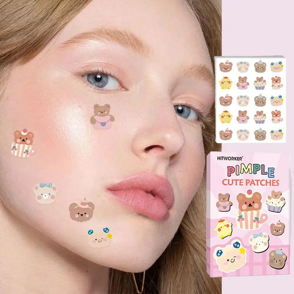 New Acne Patch Repair Facial Deep Cleansing Bear Invisible Pimple Removal Anti-Acne Patches Spots Marks Concealer Beauty