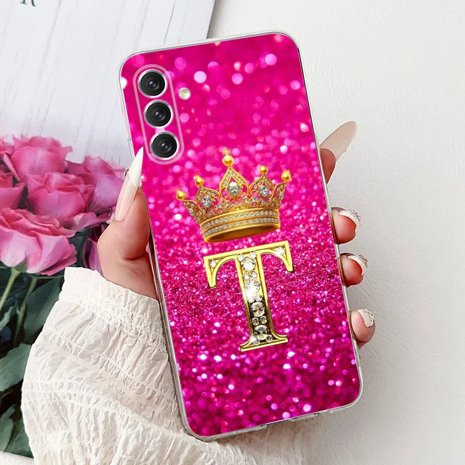 For Samsung Galaxy A14 A24 A34 A54 Case New Crown Letters Cover Soft Slim Phone Case For Samsung A14 A 24 34 54 Galaxy A54 Shell