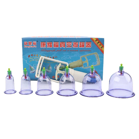 12/6 Pcs Jar Vacuum Cupping Cans Device for Massage Meridian Therapy Acupuncture Anti Cellulite Suction Cup Body Massage Cans