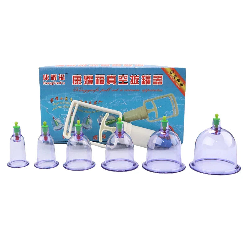 12/6 Pcs Jar Vacuum Cupping Cans Device for Massage Meridian Therapy Acupuncture Anti Cellulite Suction Cup Body Massage Cans