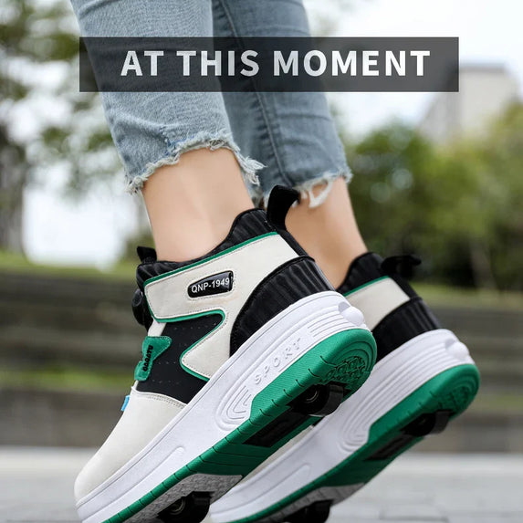 Children Junior Roller Skate Shoes Kids Sneakers with Two Boys Girls Wheels Shoes Running Adult Casual Boys Shoes size 31-42