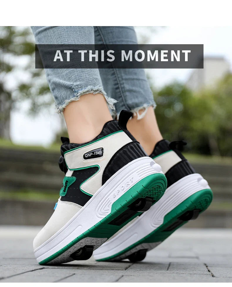 Children Junior Roller Skate Shoes Kids Sneakers with Two Boys Girls Wheels Shoes Running Adult Casual Boys Shoes size 31-42