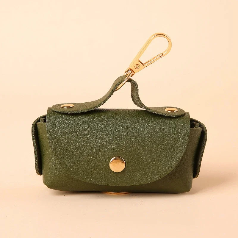 Portable Dog Poop Bag Organizer Stylish Pet Bag Holder Leather Pet Poop Bag Holder With Dispenser For Dog Bags Pet Supplies