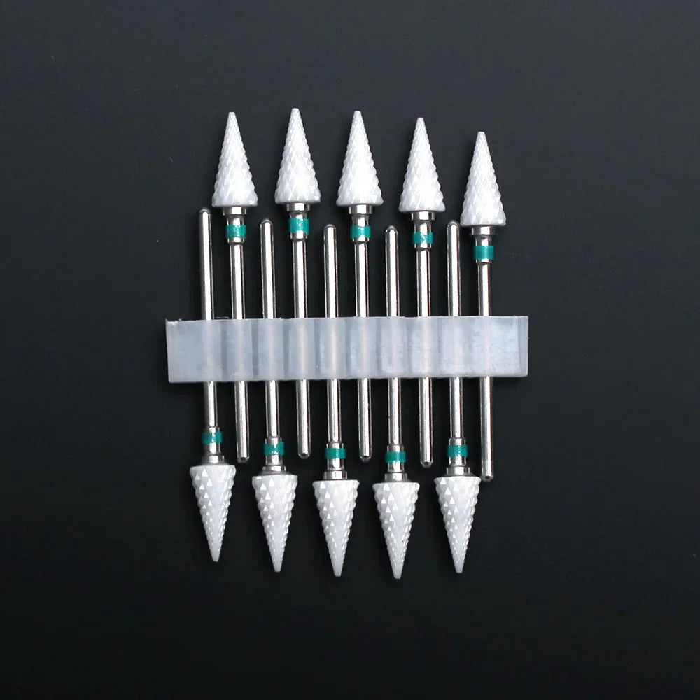 10pcs Ceramic Nail Drill Bits Set Milling Cutter for Manicure Drills Electric Nail Files Cuticle Remove Nail File Art Tools