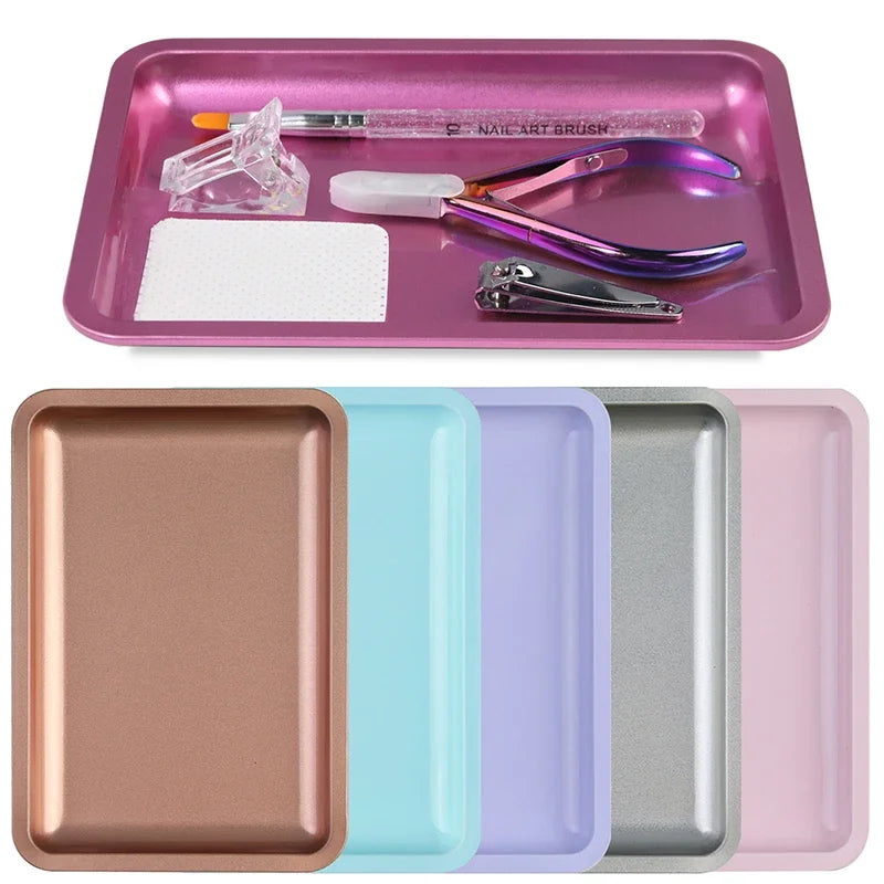 New Stainless Steel Cosmetic Storage Tray Heart Shape Nail Art Equipment Plate Surgical Dental Salon Manicure Tools