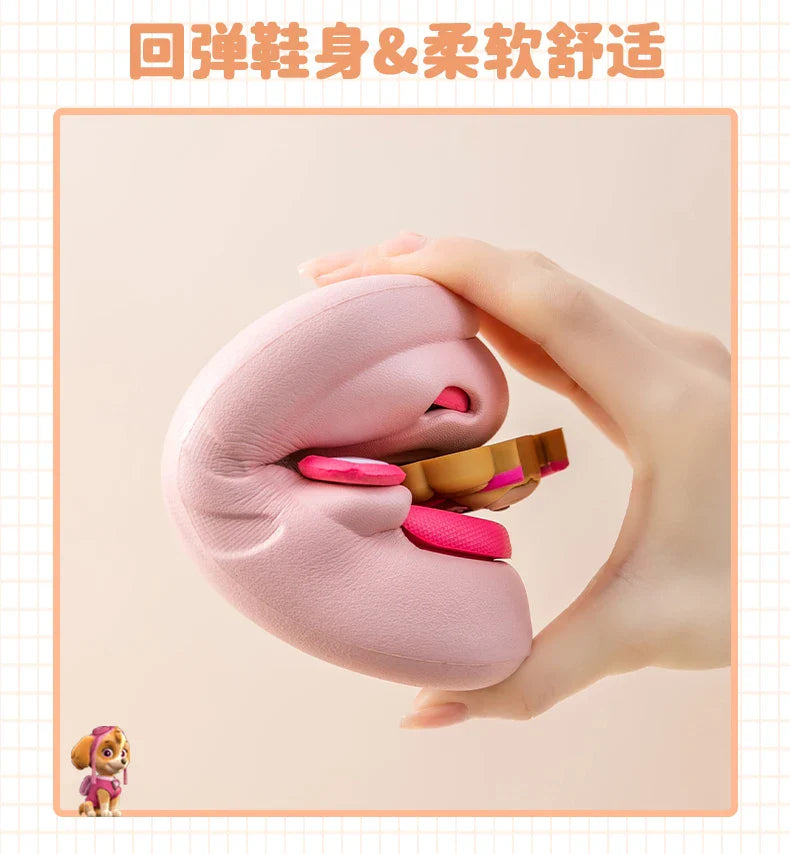 PAW PATROL Kids' Garden Shoes Boy and Girl Indoor Non-slip Soft Sole Slippers Breathable Deodorant Cute Cartoon Bow-Top Sandals