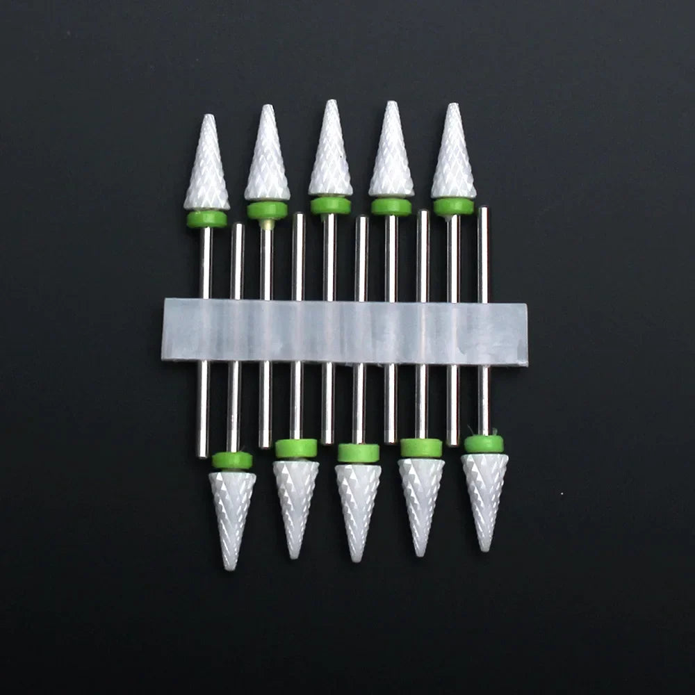 10pcs Ceramic Nail Drill Bits Set Milling Cutter for Manicure Drills Electric Nail Files Cuticle Remove Nail File Art Tools