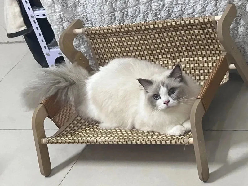 Summer Cooling Cat Bed Cool Mat Sofa Cat Scratch Wear-Resistant Cat Bed Rattan Lounge Chair Dog House Cat House Pet Sleeping Bed
