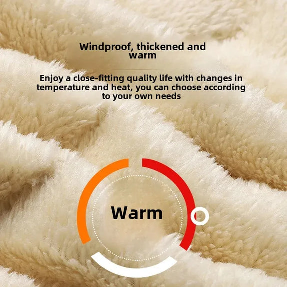 Men's Cotton Jacket Lamb Velvet Winter Loose Outerwear Fleece Lined Thick Warm Windproof Stand Collar Casual Jacket