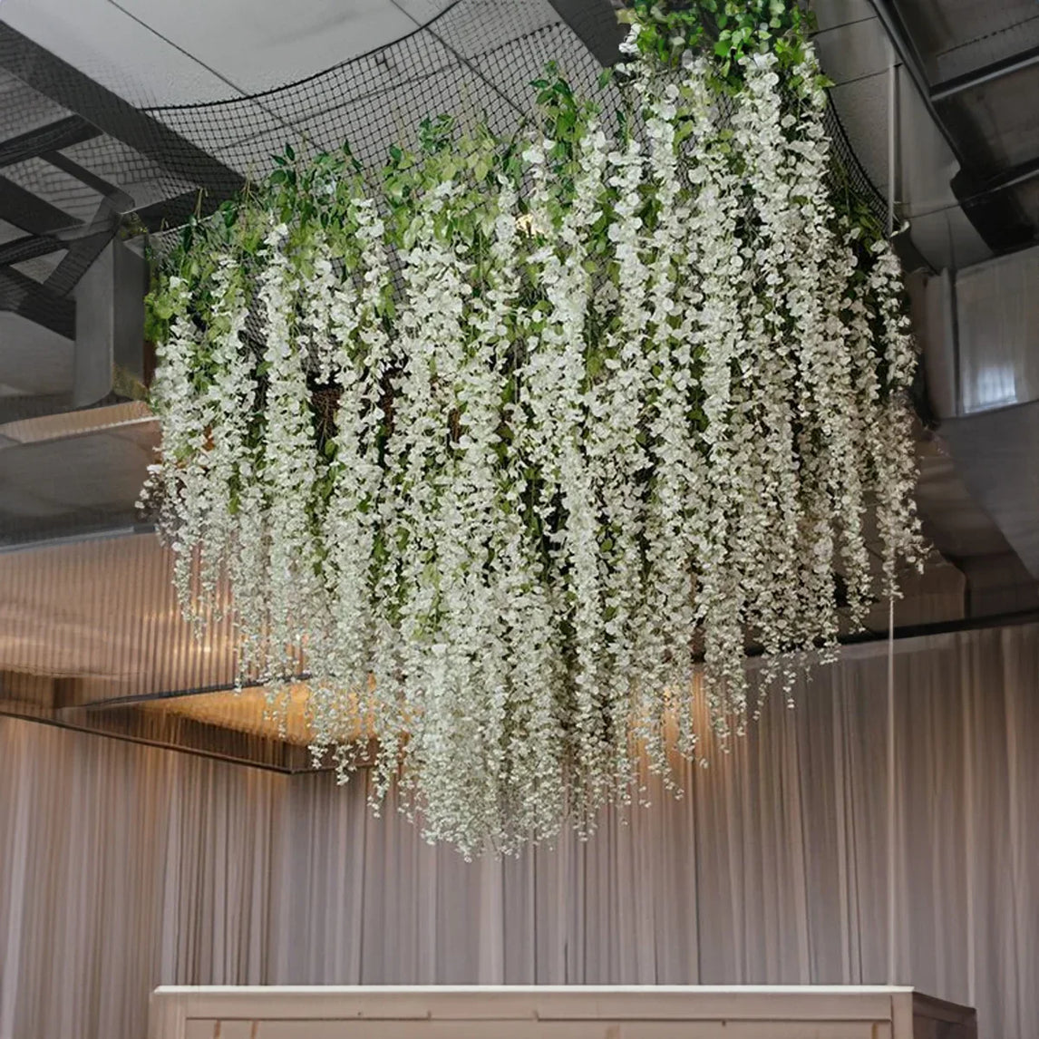12pcs Artificial Flowers Silk Wisteria Vine Fake Silk Hanging Flower for Wedding Party Garden Outdoor Greenery Home Wall Decor