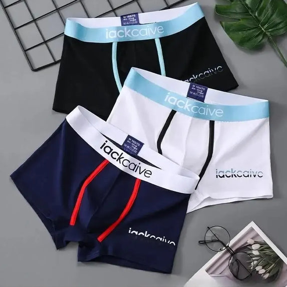 3Pcs Male Panties Cotton Men's Underwear Boxers Breathable Man Boxer Printed Underpants Comfortable Shorts Men Underwear M-3XL