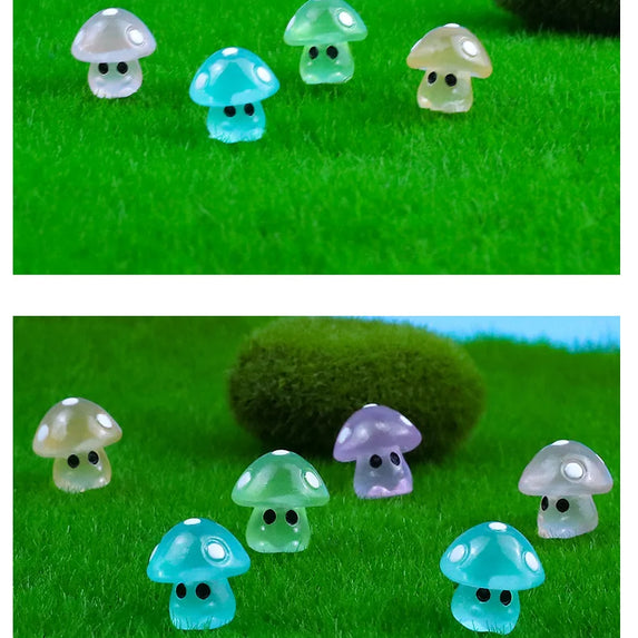 5-20PCS Mini Mushroom Elf Moss Microlandscape Decoration Miniature Luminous Mushrooms Fairy Garden Accessories Home DIY Decor