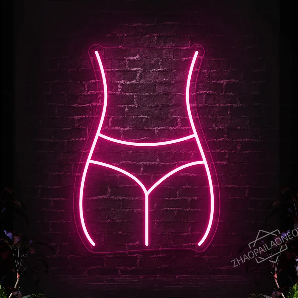 Sexy Lady Body Pink LED Neon Light Sign Wall Decor Dimmable LED Lights Bedroom Living Bar Club Decorations Game Room Party Gift