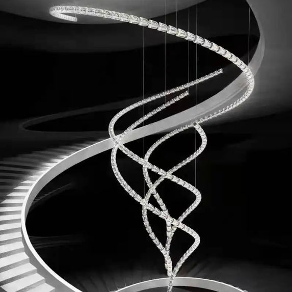 Post-modern simple luxury dining room glass chandelier Nordic designer minimalist art strip living room study bar