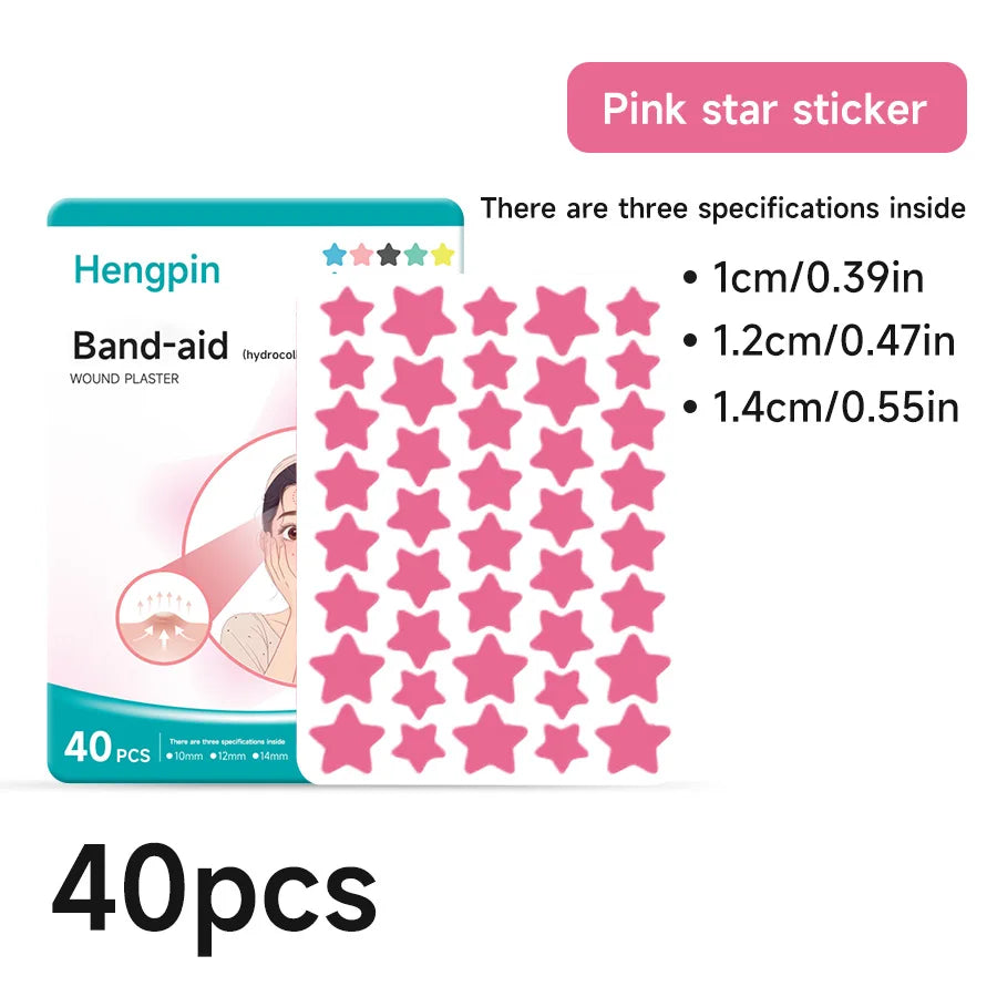 40/200Pcs Repair Acne Patch Fade Blemishes Pimple Marks Closed Acne Blemishes Hydrocolloid Star Shaped Cover Acne Pimple Patch