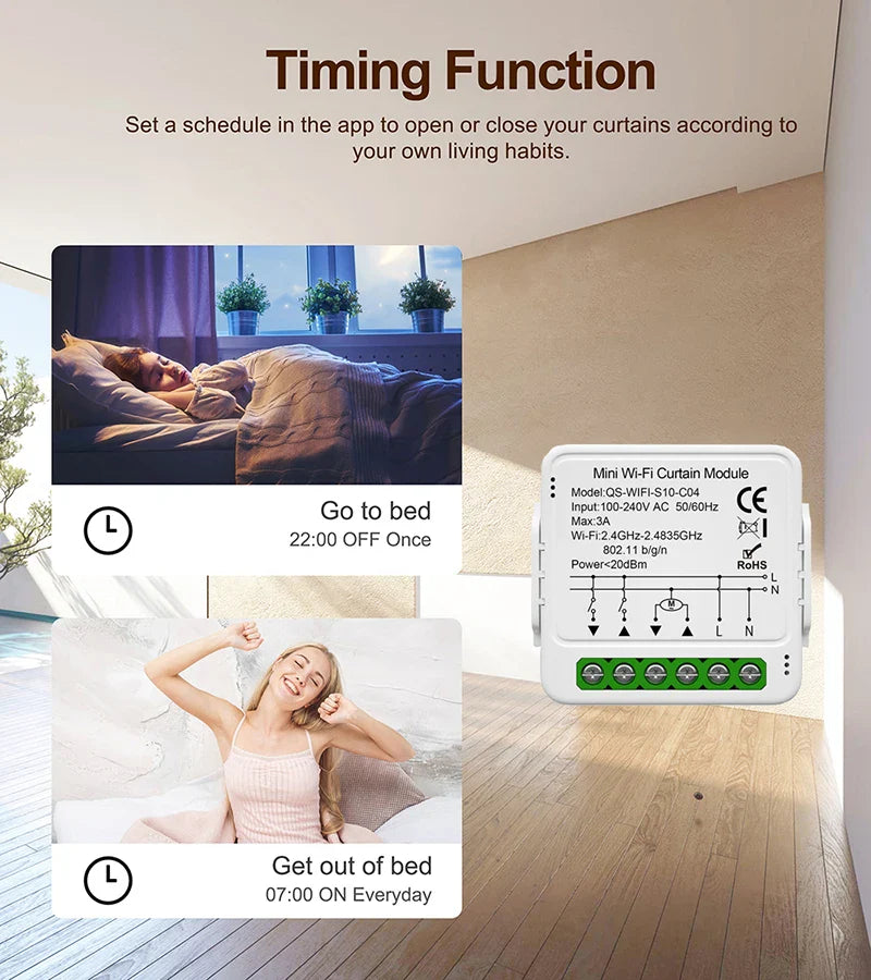 Tuya Smart WiFi ZigBee Curtain Module Blinds Roller Shutter Electric Motor Smart Curtain Switch Works with Alexa Google Home