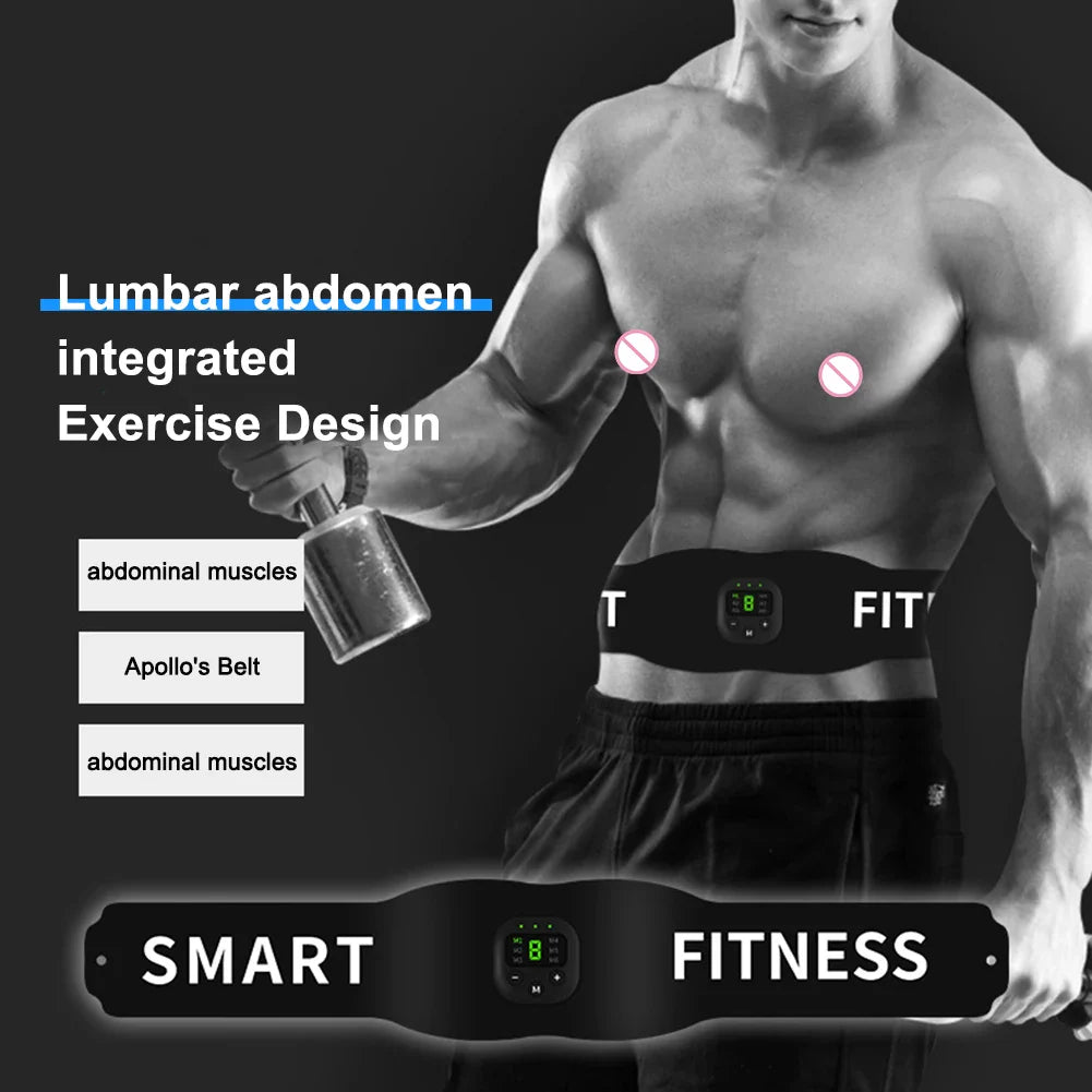 EMS Muscle Stimulator Belly Weight Loss Smart Slimming Waist Band Exercise Massager Body Shaping 19 Modes Gym Fitness Equiment