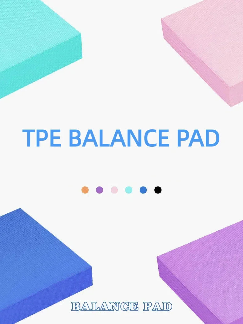 TPE Yoga Balance 5cm Mat Fitness Yoga Equipment Adult Plank Kneeling Mat Yoga Core Training Thickened Cushioned Exercise Mat