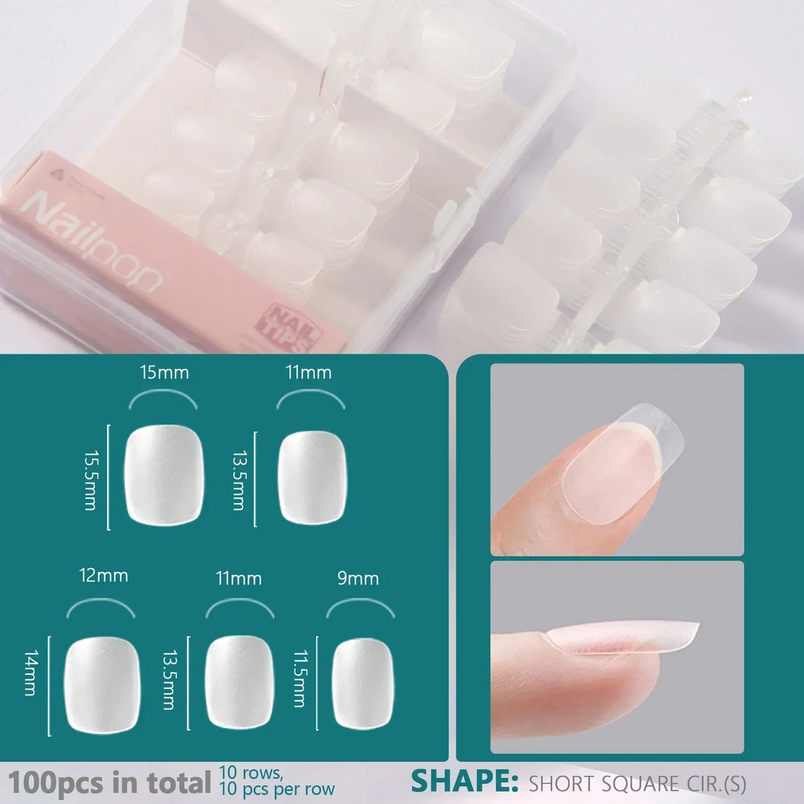 Nailpop Soft Gel Tips for Nails Extension System Ultra Matt Short Coffin Fake Nail Capsule for Handmade Press on Nails 100pcs