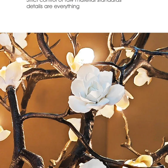 New Italian Light Luxury Ceramic All Copper Branch Living Room Ceiling Light Hotel Restaurant Sales Department Staircase Light