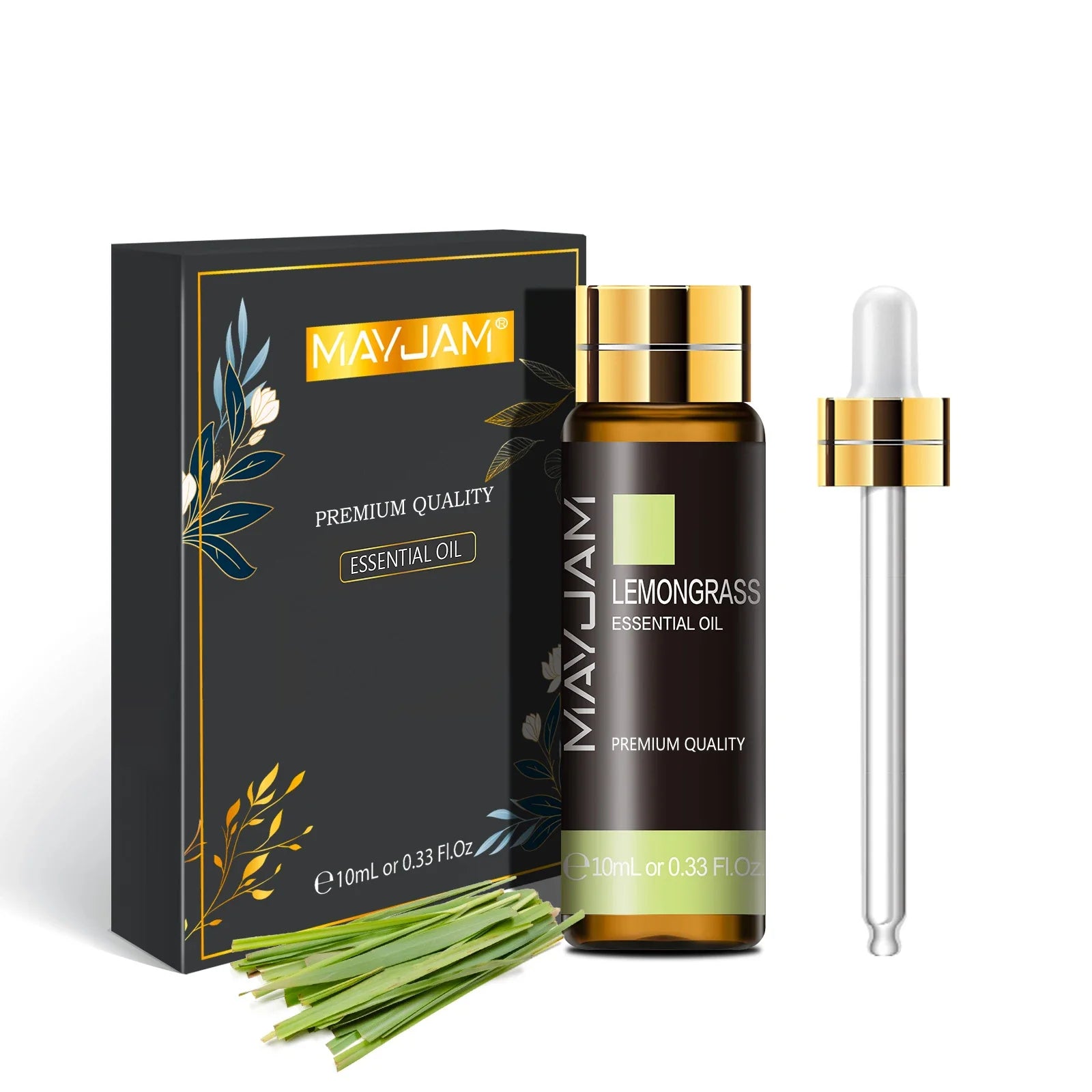 MAYJAM 10ml Pure Essential Oil Lavender Eucalyptus Vanilla Sandalwood Jasmine Bergamot Lemongrass Cinnamon Grapefruit 1pc